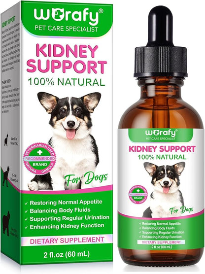 Kidney Support for Dogs,Kidney Function Support Drops for Balancing Body, Supporting Regular Urination, 2 fl.oz /60 ml