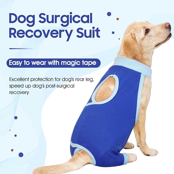 IDOMIK Recovery Suit for Dogs Hind Legs|Dog Surgery Suit for Female Spay Male Neuter,Dog Leg Sleeve to Stop Licking Rear Legs,Long Sleeves Wound Cover Onesie Shirt for Dogs,Cone Collar Alternative