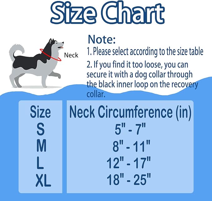 Inflatable Dog Cone Collar After Surgery, Soft Dog Neck Donut Collar, Blow up Donut E-Collar for Small Medium Large Dogs and Cats, Dogs Recovery Cone Alternative