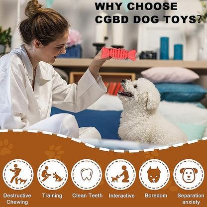 6 Pack Red Dog Chew Toys, Small Dog Teething Toys, Dental Health & Interactive Play