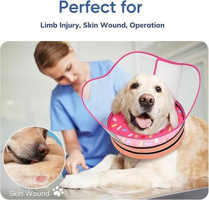 Supet Raised Sponge Dog Cone Collar Alternative After Surgery, Soft Dog Cone for Small Medium Large Dogs to Stop Licking, Pet Neck Donut Collar After Surgery