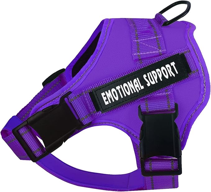 voopet Service Dog Harness, Emotional Support Pet Vest Harness, Reflective Breathable and Adjustable No-Pull ESA Dog Harness for Small Medium Large Dogs (with 4 PCS Removeable Tags)