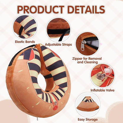 EXPAWLORER X-Large Widen Soft Dog Cone Collar - Inflatable Dog Neck Donut Collar Alternative After Surgery to Stop Licking,Adjustable Protective Recovery E Collar(Rharaoh)