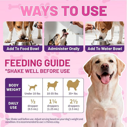 Wagmee Allergy Relief Drops for Dogs, Dog Itchy Skin Relief & Natural Anti Itch Yeast with Omega-3, Turmeric for Dogs Ears Paw Relief - Dog Seasonal Allergies, Skin & Coat Immune Supplement