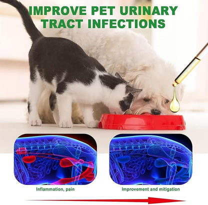Pet Urinary Tract Health Care Drops for Dogs & Cats - Urinary Tract, Bladder & Kidney Care with Cranberry, 60ml Natural Formula