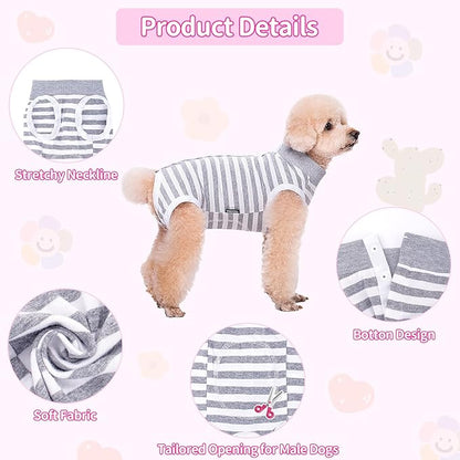 Coppthinktu Recovery Suit for Dogs After Surgery, Dog Onesie Surgery Recovery Suit for Female Spay, Soft Male Surgical Pajamas Bodysuits for Small Medium Puppy to Anti Licking Dog Cone Alternative