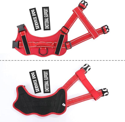 voopet Service Dog Harness, Emotional Support Pet Vest Harness, Reflective Breathable & Adjustable No Pull ESA Harness for Small Medium Large Dogs (with 4 PCS Removeable Tags),X Small (Pack of 1)