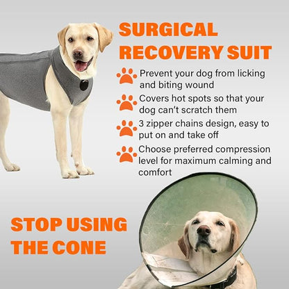 NeoAlly Upgraded Dog Surgical Recovery Suit Cone Alternative Onesie Post Surgery Wear Protects Abdominal Wounds and Skin Anti Licking, Aids Hot Spots, and Provides Anti Anxiety Relief