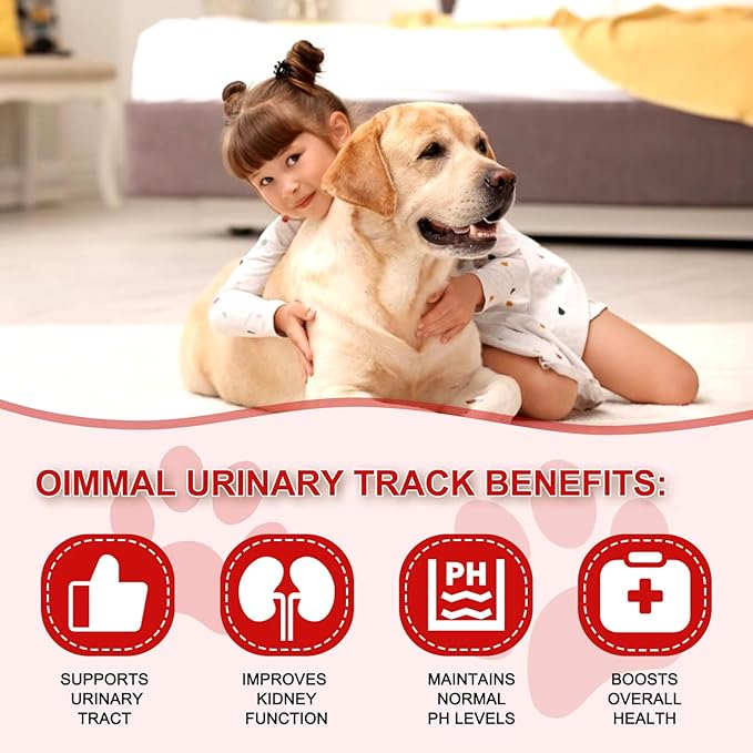 Cranberry Bladder Control Supplement for Dogs - Urinary Tract Support - UTI, Bladder Stones, Incontinence, Immune & Gut Support – 180 Count