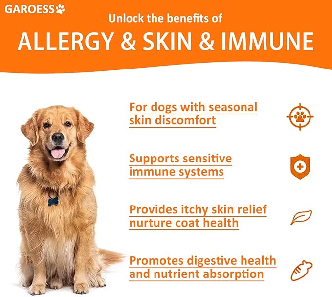 Dog Allergy Relief Chews- Allergy & Immune Probiotics, Support Seasonal Allergies, Gut & Digestive Health, Dog Itching Skin,Paw & Ears Relief- Bacon Flavor -120 Count (3 Pack/Love it)