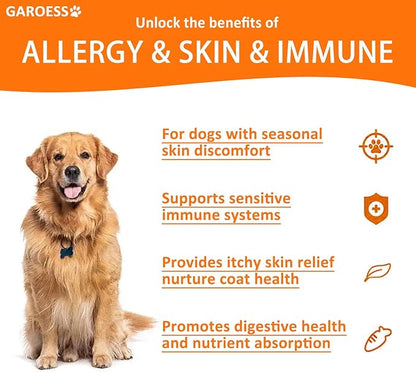 Dog Allergy Relief Chews- Allergy & Immune Probiotics, Support Seasonal Allergies, Gut & Digestive Health, Dog Itching Skin,Paw & Ears Relief- Bacon Flavor -120 Count (3 Pack/Love it)