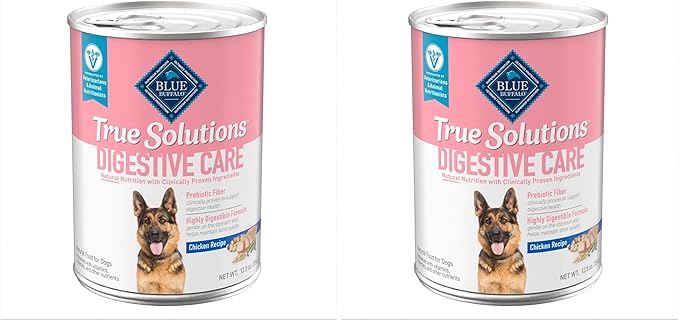Blue Buffalo True Solutions Digestive Care Wet Dog Food for Adult Dogs,Made with Natural Ingredients,Chicken,12.5-oz. Cans,(Pack of 24)