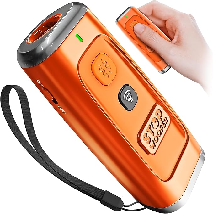 Stop Dog Barking Instantly – Ultrasonic Dog Bark Deterrent Device Humane No-Shock Barking Silencer & Dog Trainer for Indoor & Outdoor Use Effective Bark Control Solution for Small Medium Large Dogs