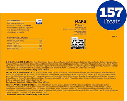 Pedigree Dentastix Dental Chews for Dogs, Small and Toy Breed Dog Treats, Original, Beef & Fresh Flavor, 2.36 lb. Variety Pack (157 Treats Total)