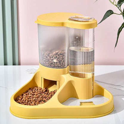 Pet Food Bowls, Automatic Dog Waterer Pet Cage Water Dispenser Transparent Pet Food Water Dispenser with Anti Slip Pad Adjustable Capacity for Pet Feeding
