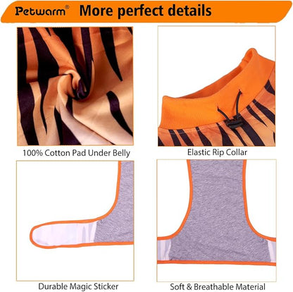 PetWarm Dog Recovery Suit, Surgical Suit for Dogs Female Spay Male Neutered, Dog Onesie for Surgery, Anti-Licking Dog Surgery Recovery Suit, Leopard Pattern, Yellow, M