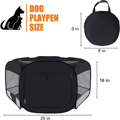 Dog Cat Playpen,Portable Pet Puppy Playpen,Rabbit Puppy Dog Play Pen for Indoors,Dogs Tent for Indoor Cats,Kitten Playpen,Collapsible Small Cats Crate Cage for Small Dogs with Carrying Case(Grey, S)