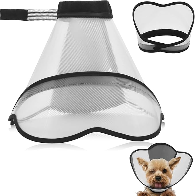 Upgraded Dog Cone Collar for Dogs After Surgery, Adjustable Dog Cone Collar for Large Medium Dogs,Breathable Elizabethan Pet Recovery Collar(Size:S)