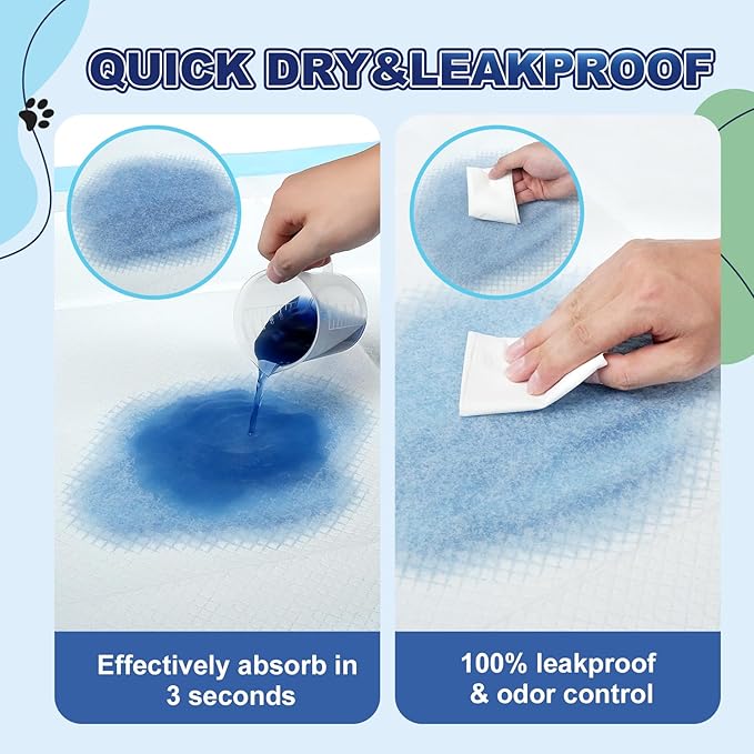 Puppy Pads 50 Pack, 34"x28" Extra Large Dog Pee Pads Thicker Disposable Dog Training Pads Super Absorbent & Leak-Proof, xl 6-Layer Quick-Dry potty Training Pads for doggie, Cats, Rabbits, Pet Supplies