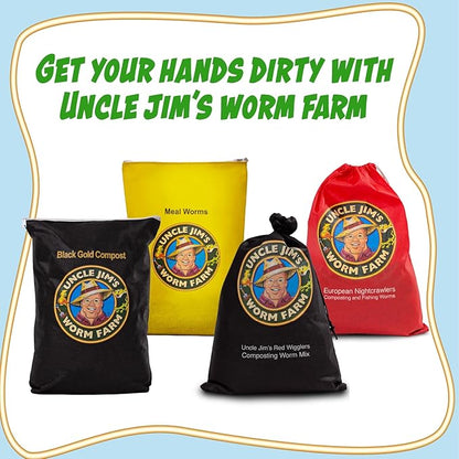 Uncle Jim's Worm Farm 500 Count Mealworms for Reptiles and Chickens | Mealworms for Feeding Lizard, Gecko, Bearded Dragons, Chickens, Birds, and More | Suitable for Fishing Bait
