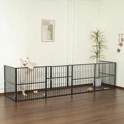 Dog Playpen - 32" Height Dog Pen, Heavy Duty Puppy Pen with Door, Safe & Sturdy, Easy Assemble for Indoor/Outdoor Pet Playpen