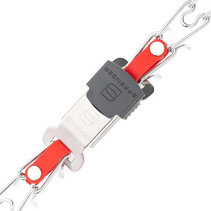 Herm Sprenger Chrome Plated Steel Dog Collar with Quick Release ClicLock Buckle O-Ring Biothane Insert Training Collar Made in Germany (Cherry Red, 16in x 2.25mm(Neck Size up to 13-14in))