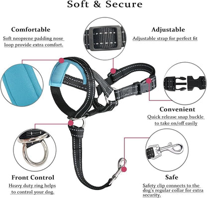 BARKLESS Dog Head Collar, No Pull Head Halter with Soft Padding, Reflective Soft Padded Snout Harness for Small and Medium Dogs