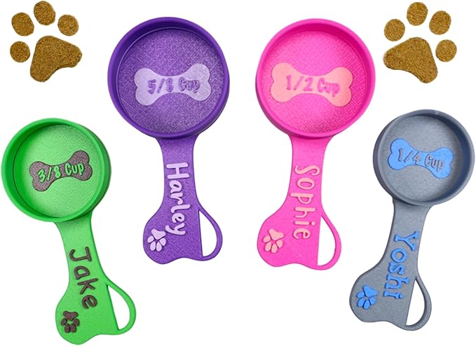 Personalized Dog Food Scoop Custom Scooper Pet Kibble Scoop Food Dispenser Dog Measuring Cup Custom Pet Accessories Gift Idea for Dog Lover (1oz - 1/8cup)