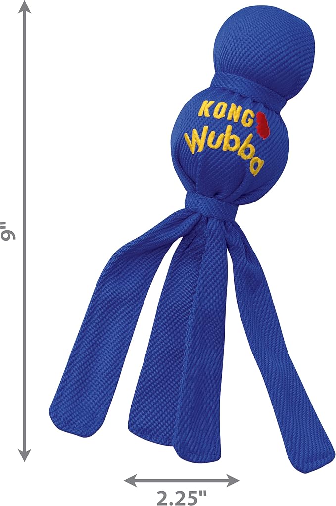 KONG Wubba - Dog Toy for Tug of War & Fetch - Dog Supplies for Puppy & Dog Playtime - Outdoor & Indoor Dog Toy - for Small Dogs