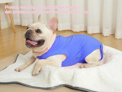 Dog Surgery Recovery Suit - After Spay, Abdominal Wounds Post Surgical Recovery, Anti Licking Breathable Dog Onesies for Small, Medium & Large Pet, Alternative Bandages Cone E-Collar
