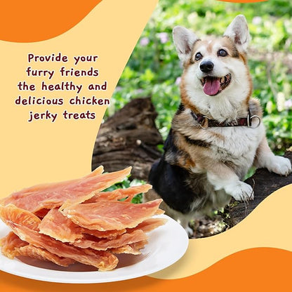 Jungle Calling 1.33lb Jerky Dog Treats Made with Real Chicken Breast, Natural High Protein Healthy Snacks for Medium/Large Breed Dogs,Slow Roasted Chewy Training Treat