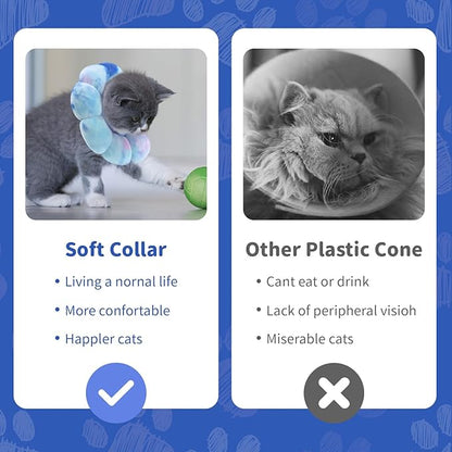 Dog Cat Surgical Recovery Cone Dog Protective Collar, Pet Recovery E-Collar Soft Neck Cone to Stop Licking Wound for Cats & Kittens Small Dog After Surgery