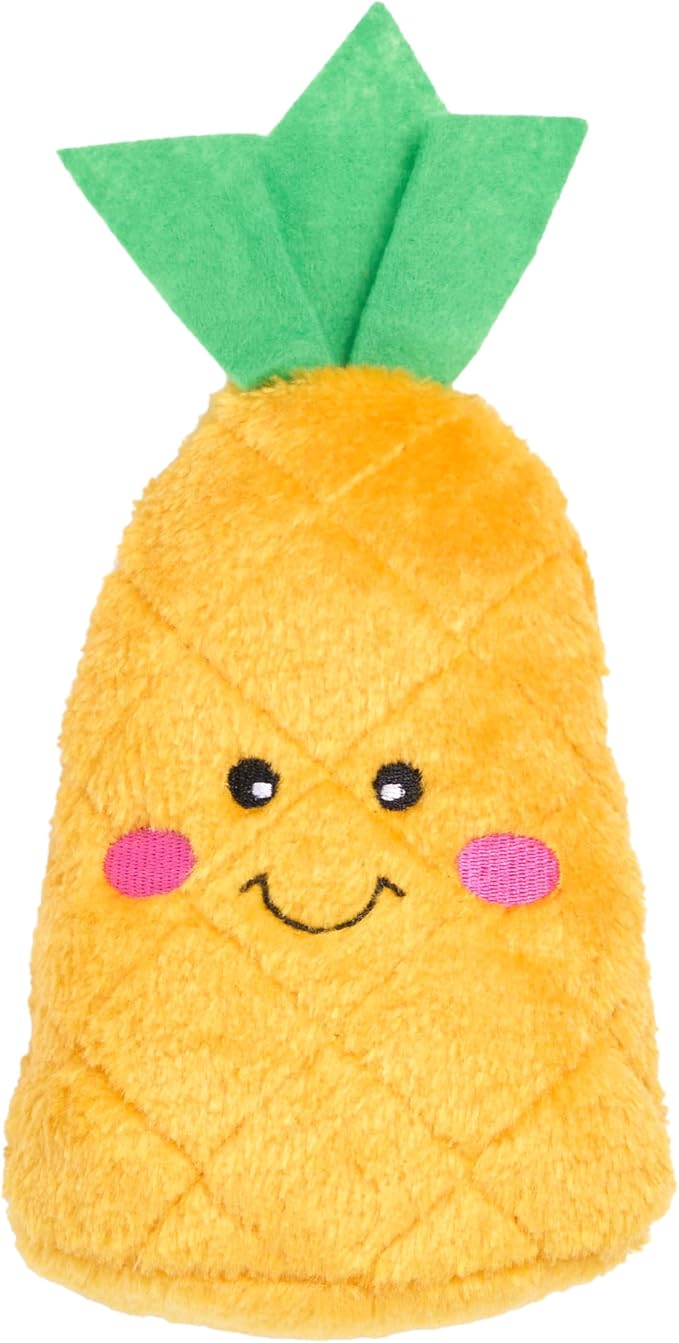 ZippyPaws NomNomz - Dog Squeaky Toys to Keep Them Busy, Funny Food Plush for Small & Medium Dogs, Cute Stuffed Puppy Toy, Pet Products, Gift for Dogs of All Breeds, Soft and Cuddly - Pineapple