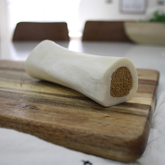 Cadet Stuffed Shin Bone, Long-Lasting Dog Chew Bones for Aggressive Chewers, High Protein Filled Bone Dental Chew for Dogs, Cheese Flavor Filling, 5-6" for Large Dogs