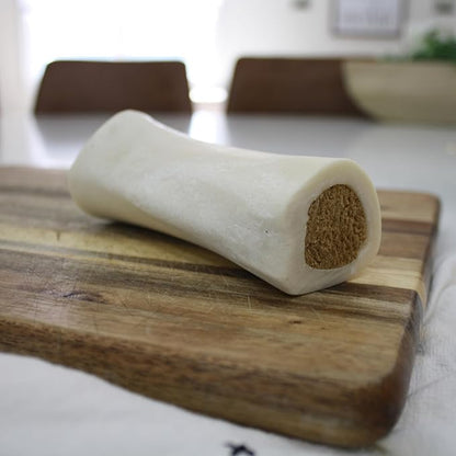 Cadet Stuffed Shin Bone, Long-Lasting Dog Chew Bones for Aggressive Chewers, High Protein Filled Bone Dental Chew for Dogs, Bully Stick Flavor Filling, 5-6" for Large Dogs