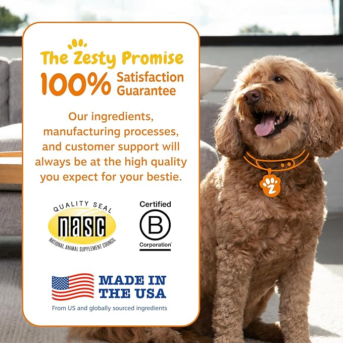 Zesty Paws Probiotics for Dogs, Digestive Enzymes Gut Flora, Digestive Health, Diarrhea & Bowel Support, DE111, Dog Probiotics Soft Chew for Pet Immune System, Chicken, 90 Ct (Pack of 2)