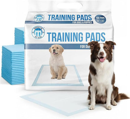 Training Pads for Dogs & Puppies, Super Absorbent, Leak-Proof Protection, Odor-Neutralizing, Disposable Puppy Pads Essentials 22"x22" 150 Count - BROOKLYN PET GEAR