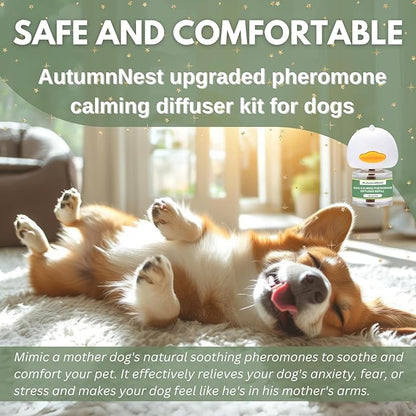 Dog Pheromone Calming Diffuser Kit, Calming Diffuser for Dog (2 Plug-Ins & 4×48ml Refills) for Stress Support, Helps Reduce Barking & Aggression, 120-Day Supply (Non-Toxic, Safe & Inedible)