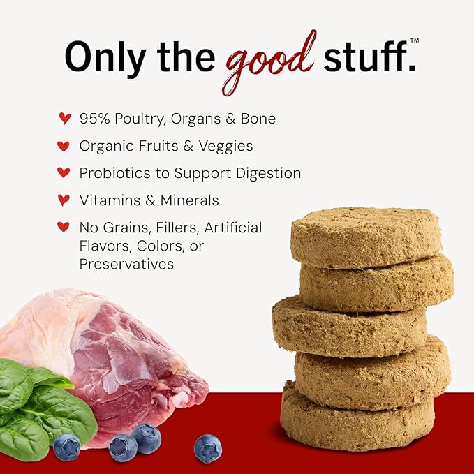 Stella & Chewy's Freeze-Dried Raw Dinner Patties - Duck Duck Goose Recipe - High Protein Grain-Free Puppy & Dog Food - Perfect for Picky Eaters - 25 oz,(Pack of 2)