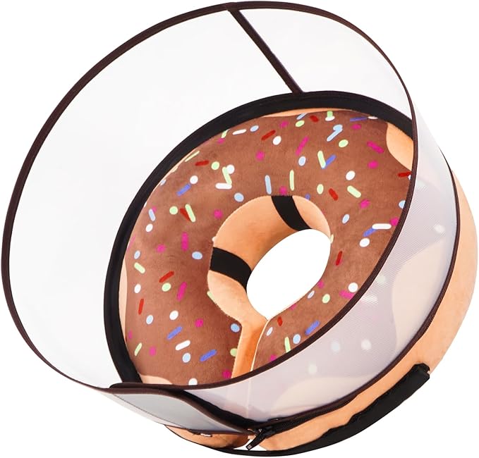 Inflatable Dog Cone Collar with Detachable Enhanced Anti-Licking Shield, Soft Neck Donut Collar for Dogs After Surgery, Adjustable Dog Cone Alternative for Large Medium Small Dogs & Cats