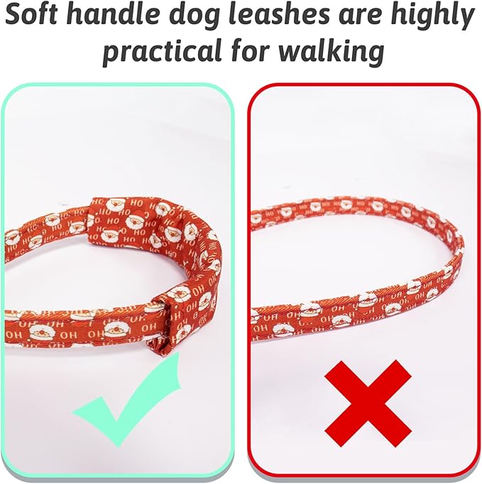 Christmas Dog Collar and Leash Set Girls Adjustable Puppy Collars with Christmas Bow Tie for Small Medium Large Female Dogs, Red Santa Claus, L