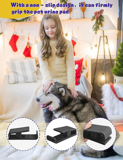 6 Pcs Dog Pee Pad Holder, Potty Training Dog Pee Pad Holder for Leg-Lifting Marking Dogs Indoor Training Pad Holder for Small & Large Size Wee Wee Pad with Nano Gel Strip, Black
