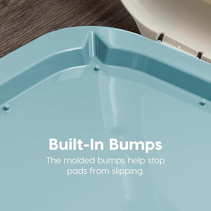 IRIS USA Pee Pad Holder for Dogs and Puppies, Potty Training Tray with Secured Latches, Non-Skid Feet, Leak Protection, Easy Clean Surface, Fits 17"x 23" Puppy Pads Size, Blue
