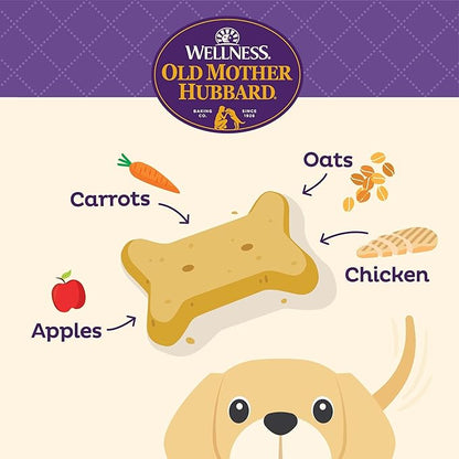 Wellness Old Mother Hubbard Classic Puppy Dog Biscuits, Natural Training Treats, Oatmeal and Chicken Flavor, Mini Size, 20 oz Bag