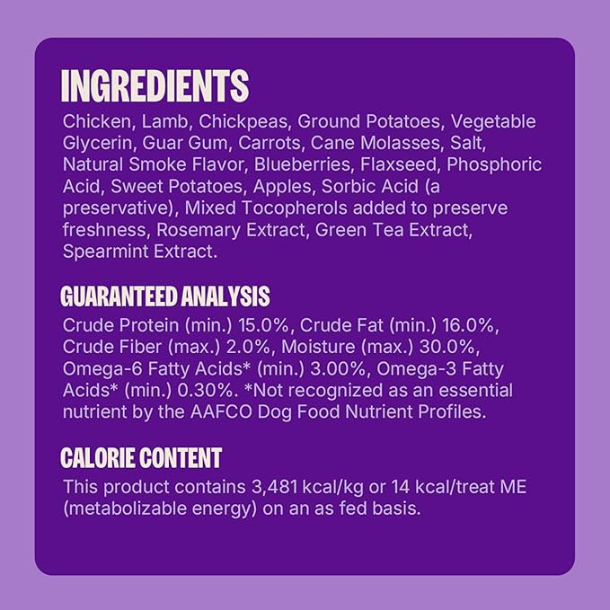 Wellness Rewarding Life Dog Treats, Training Treat, Grain Free, Soft Chicken & Lamb (6 Ounce Bag)