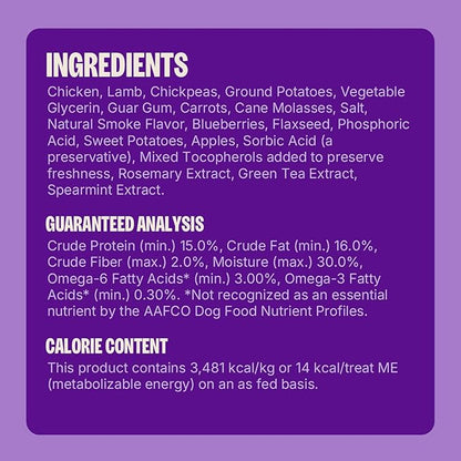 Wellness Rewarding Life Dog Treats, Training Treat, Grain Free, Soft Chicken & Lamb (6 Ounce Bag)