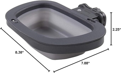 Dexas Popware for Pets Collapsible Kennel Bowl, PW275432429, Light Gray, Regtangular