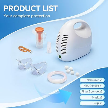 Portable Pet Nebulizer, Compressor Nebulizer with Mask for Cats and Dogs, Dual Modes Fit for Pet Breathing Problems