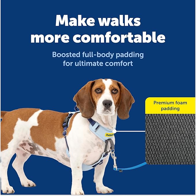 PetSafe Easy Walk Comfort No-Pull Dog Harness - Better Walk Training Harness - Full Body Padded Design - Durable Fabric - 5 Point Adjustable Fit - Everyday Leash Training - Blue - Small/Medium