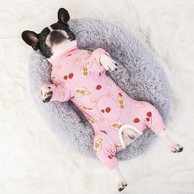 Dog Surgery Recovery Suit, Dog Onesie for Surgery Female Male Dogs, Dogs Pajamas Long Sleeve, Small Dogs Onesie, Abdominal Wound Bandages Surgical Suit, Cat Recovery Suit for Shedding Skin Disease